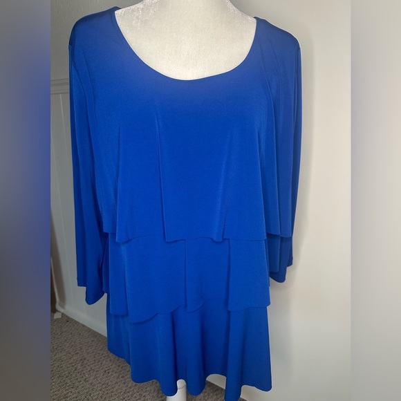 Susan Graver Blue Blouse - Picture 2 of 6